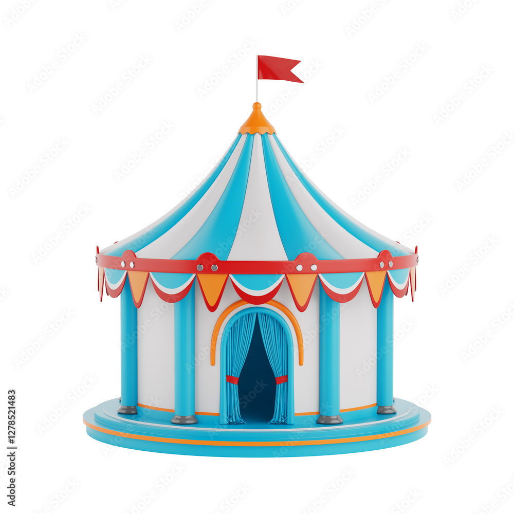 Cartoon Circus Tent Shelter. 3d Rendering Cartoon Circus Tent Shelter. 3d Rendering