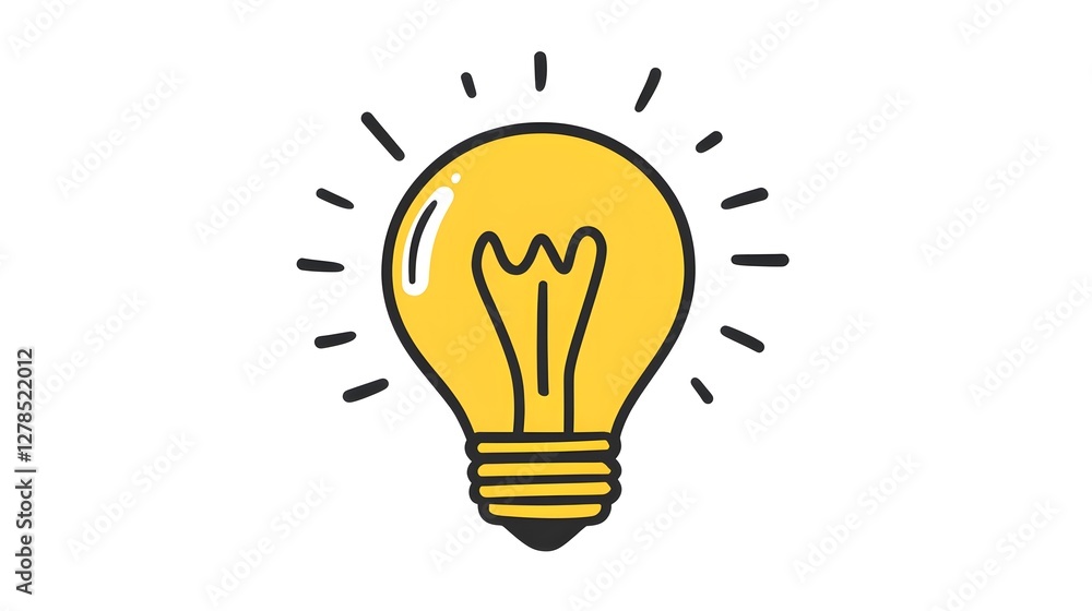 A simple doodle of a yellow lightbulb drawn in black marker on a white background
A simple doodle of a yellow lightbulb drawn in black marker on a white background