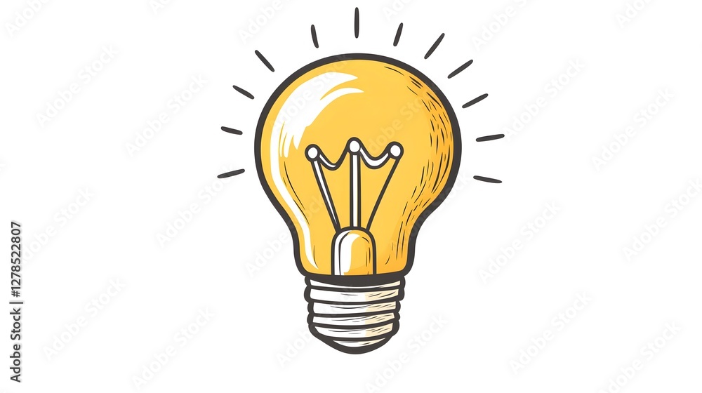 A simple doodle of a yellow lightbulb drawn in black marker on a white background
A simple doodle of a yellow lightbulb drawn in black marker on a white background