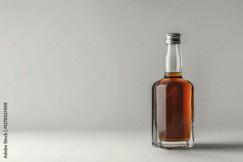 Whisky alcohol glass bottle on table with a white background. Professional photo Whisky alcohol glass bottle on table with a white background. Professional photo