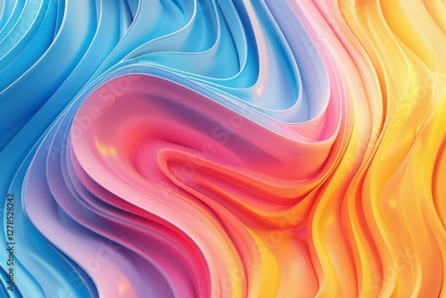 Wallpaper Mural Vivid abstract waves of color. AI image Torontodigital.ca