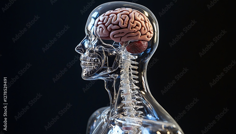 Transparent Torso with Visible Brain Transparent Torso with Visible Brain
