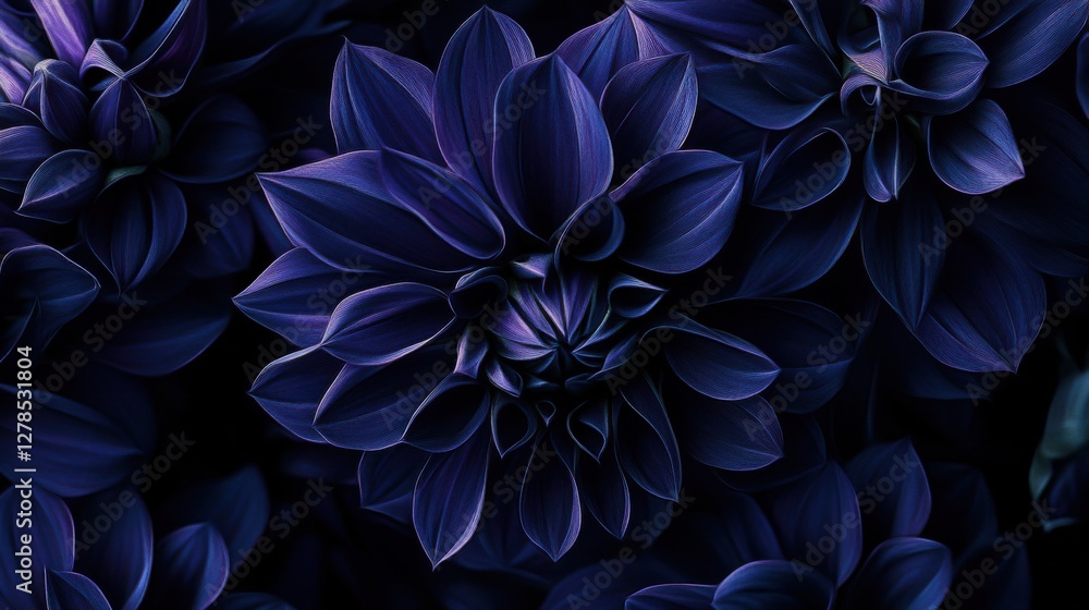 Dark purple flowers in full bloom against a contrasting backdrop showcase intricate petal details and natural beauty of late evening light Dark purple flowers in full bloom against a contrasting backdrop showcase intricate petal details and natural beauty of late evening light