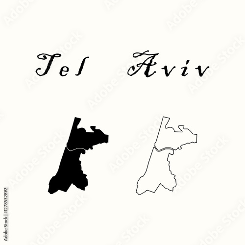 Tel Aviv city map icon vectors
