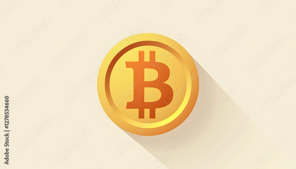 Flat icon of cryptocurrency coin with blockchain symbol in golden color and high contrast Flat icon of cryptocurrency coin with blockchain symbol in golden color and high contrast