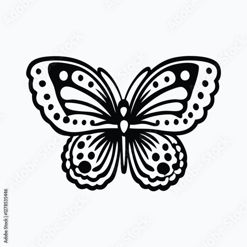 Sculpted Elegance in Black Butterfly Icon Black Butterfly Silhouette