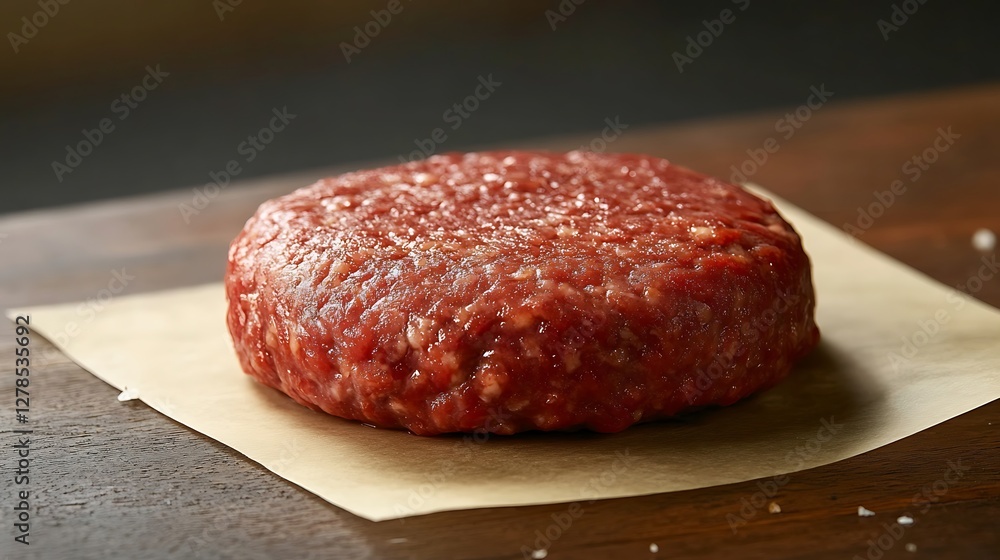 Raw Juicy Beef Burger Patty Ready to Grill Raw Juicy Beef Burger Patty Ready to Grill