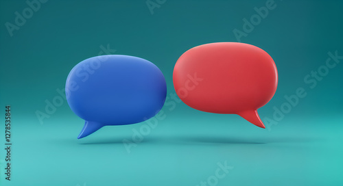 Two Speech Bubbles, Communication Concept