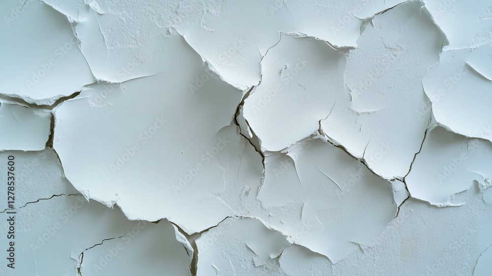 Fototapeta premium Weathered white crumbling brick wall texture for background and design