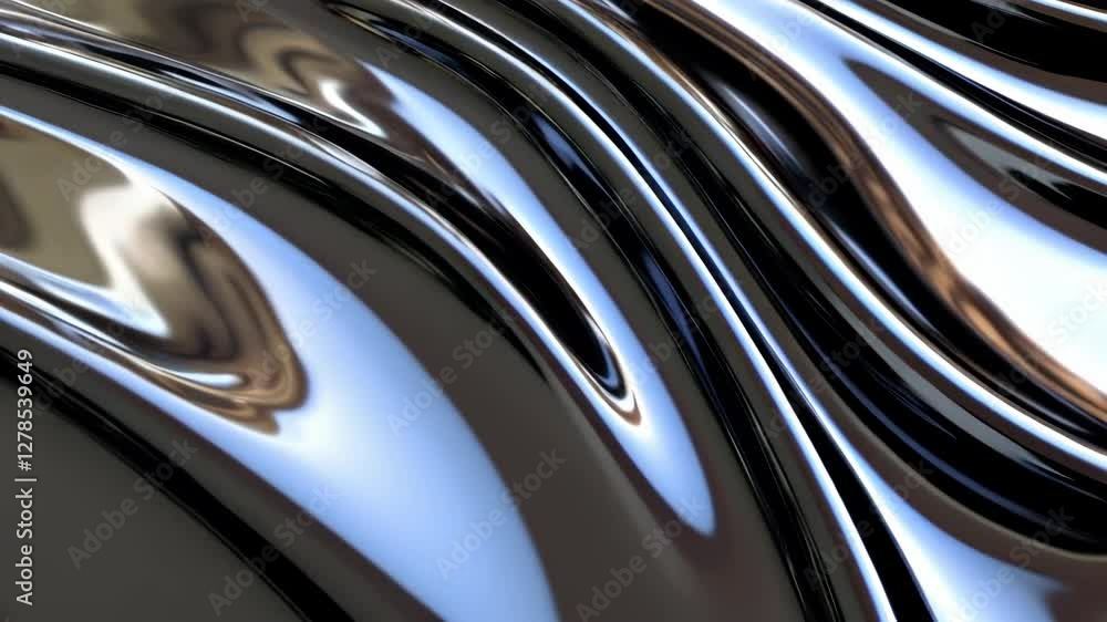 Abstract close up of dark, glossy fabric with metallic sheen, flowing in elegant waves and curves. Subtle reflections play across the surface Abstract close up of dark, glossy fabric with metallic sheen, flowing in elegant waves and curves. Subtle reflections play across the surface