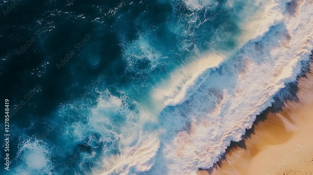 Fototapeta premium ocean breaks on the shore