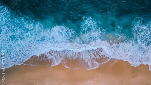 ocean breaks on the shore