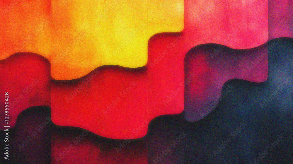 Bold abstract background with layered wavy blocks Bold abstract background with layered wavy blocks