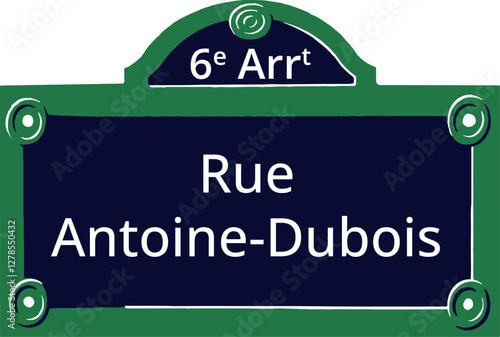 6e Arrt, Elegant Parisian Street Sign