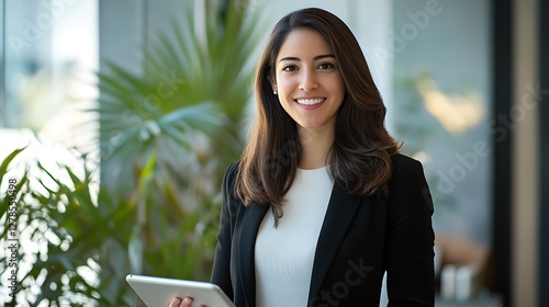 Young pretty business woman standing with arms crossed isolated on white background with copy space area