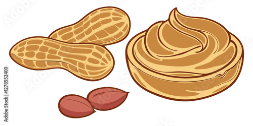 Thick and Creamy Peanut Butter Spread Flowing Naturally. Perfect for: Back-to-school promotions, Breakfast campaigns, Snack ads