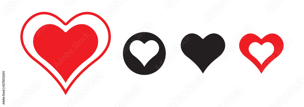 Unique style Hearts Shapes Icon. Heart vector illustration Unique style Hearts Shapes Icon. Heart vector illustration