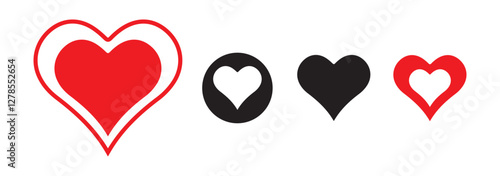 Unique style Hearts Shapes Icon. Heart vector illustration