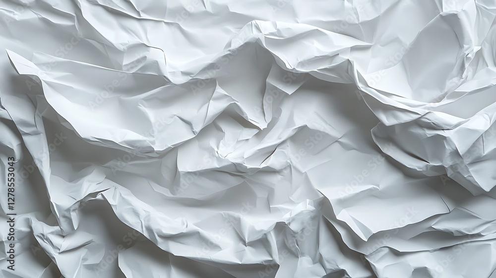 Obraz premium Crumpled white paper texture background