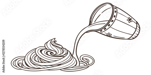 Flowing Rich Cream Sauce with Silky Lines. Perfect for: French cuisine promotions, Gourmet food ads, Fine dining marketing