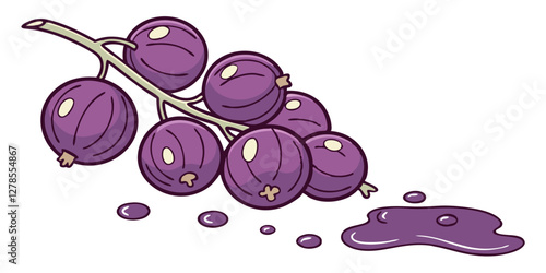 Thick Purple Grape Jam Flowing with Fruit Pieces. Perfect for: Wine festival visuals, Breakfast promotions, Fruit spread marketing