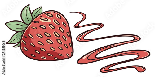 Vibrant Red Strawberry Jam Squeezed into Twisted Curves. Perfect for: Dessert ads, Breakfast promotions, Fruit jam marketing