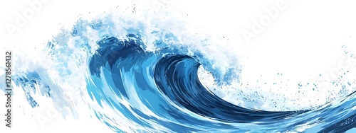 Abstract blue wave on a white background
