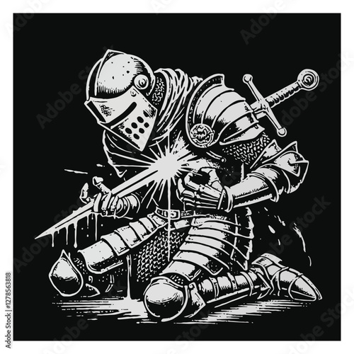 knight with sword and shield