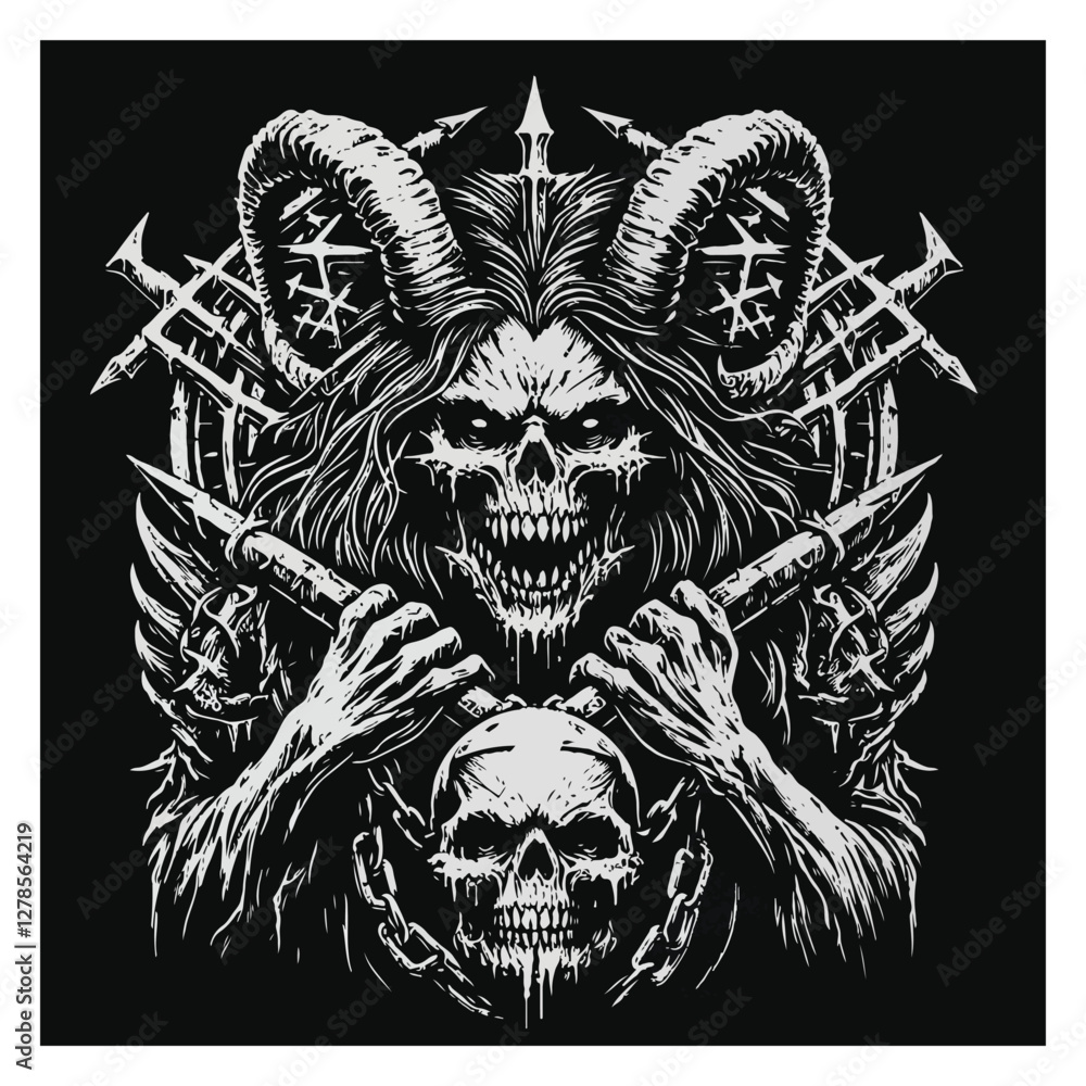 Obraz premium skull with wings