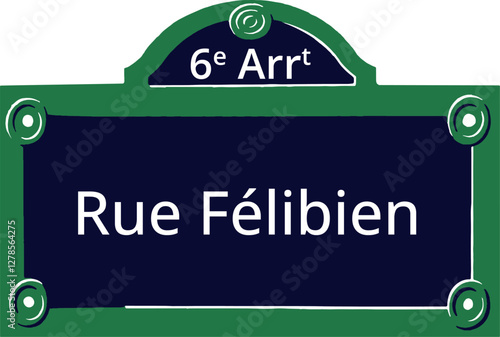 6e Arrt, Elegant Parisian Street Sign