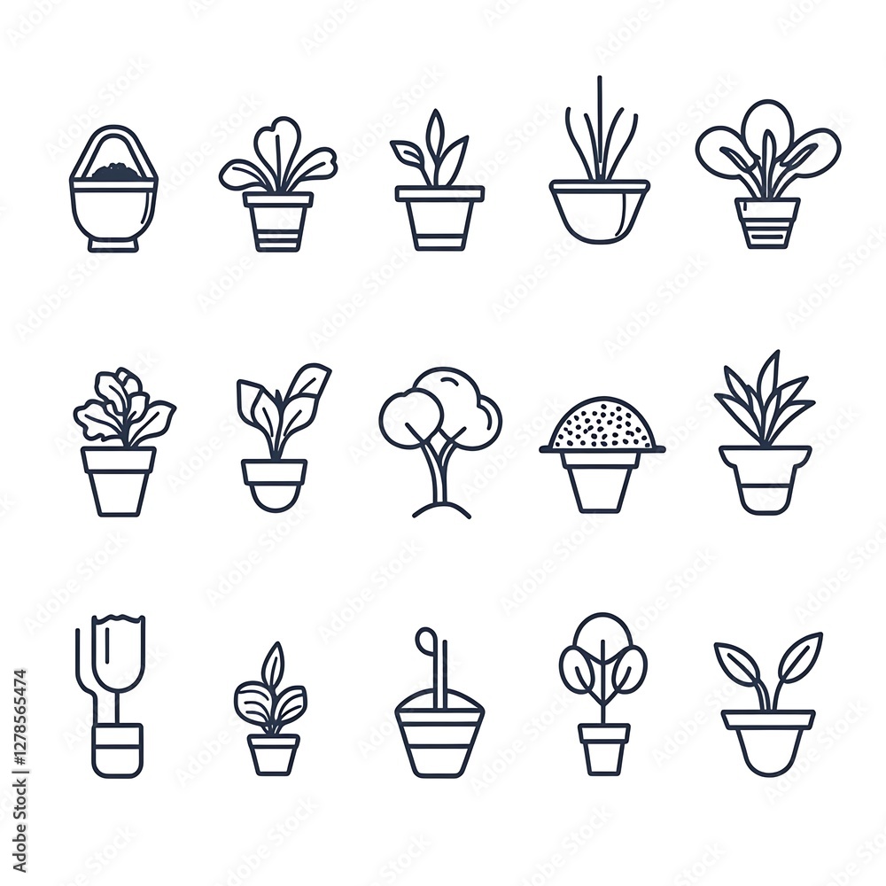 garden icon set illustration garden icon set illustration