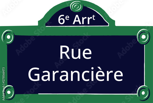 6e Arrt, Elegant Parisian Street Sign