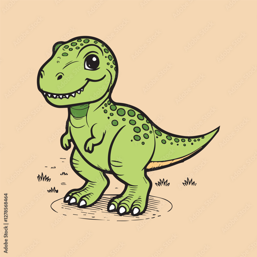 Cute cartoon dinosaur. Vector illustration of a prehistoric reptile. Cute cartoon dinosaur. Vector illustration of a prehistoric reptile.