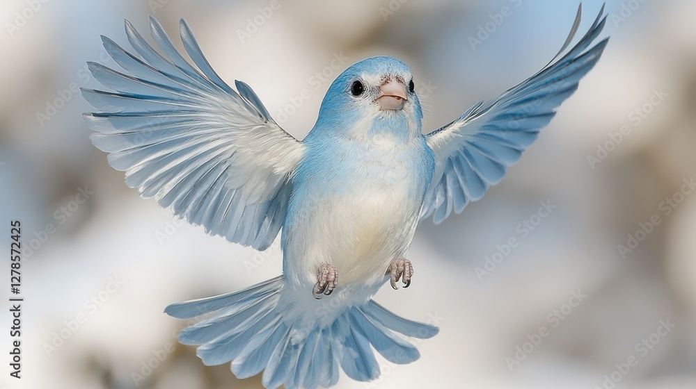 Obraz premium A Stunning Blue Bird in Flight: Serenity and Freedom