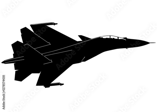 silhouette of a jet fighter