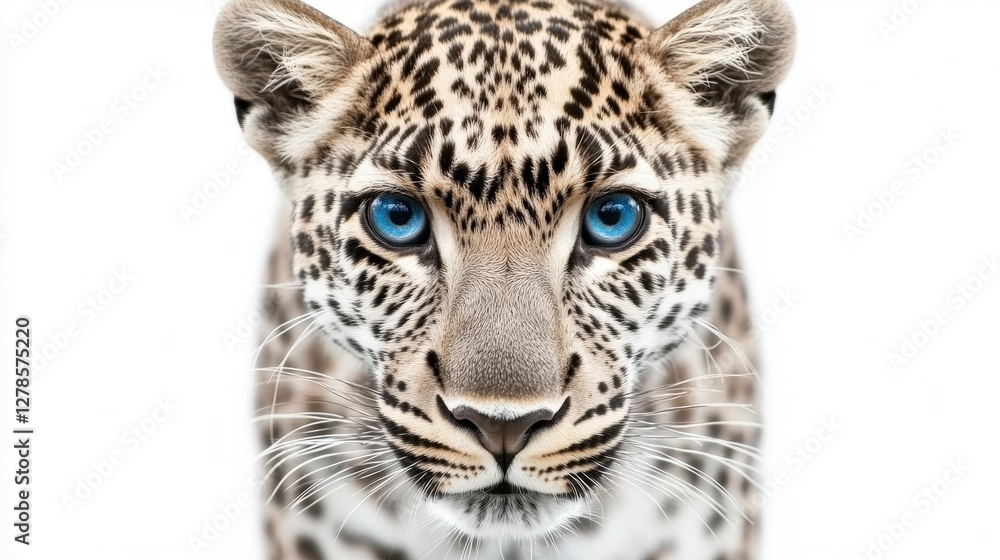 Fototapeta premium A Young Leopard With Striking Blue Eyes