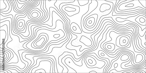Abstract white contour wave lines topographic background, lines map seamless pattern, modern wallpaper texture and realistic design used for banner and posters, mountain relief geographic pattern.