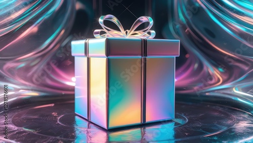 christmas gift box with ribbon
