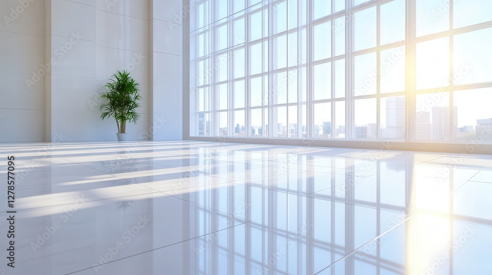 Modern Office Space With Large Windows And City View Modern Office Space With Large Windows And City View
