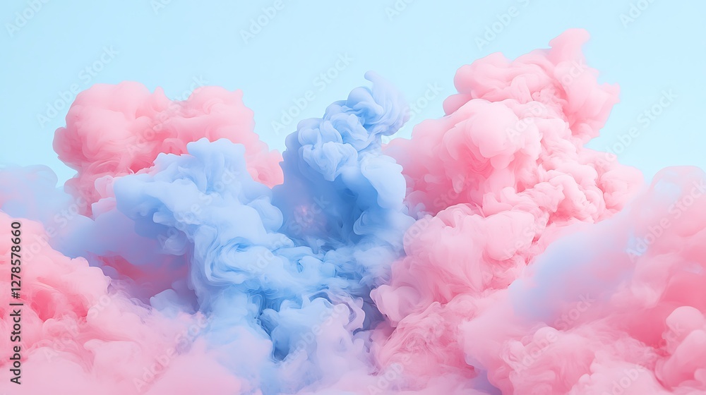 Fototapeta premium Abstract ink cloud display in pastel colors