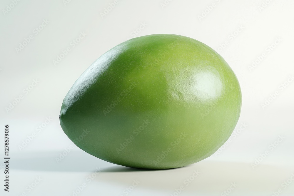 Obraz premium A Single Green Sphere Rests On A White Background