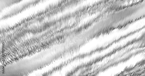 In shades of grey abstract texture created with Gradient flow and 3D structure imitate the movement of liquid or wind. Vibrant colors, volumetric waves and digital noise create a sense of depth and dy