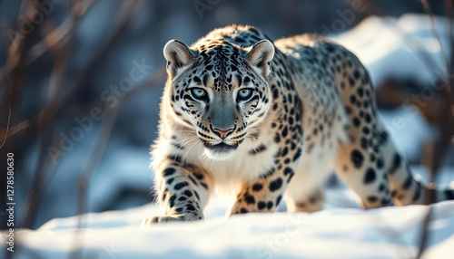 ow leopard in snow