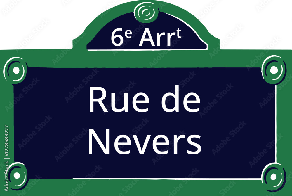 Obraz premium 6e Arrt, Elegant Parisian Street Sign