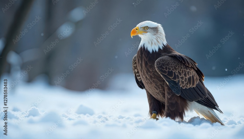 Fototapeta premium eagle on the snow