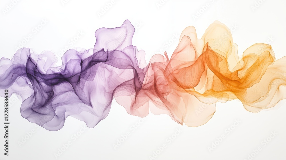 Colorful smoke art on white background, abstract vibrant textures for design Colorful smoke art on white background, abstract vibrant textures for design