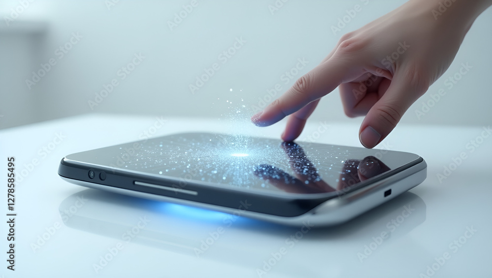Next-Gen Touchscreen Technology – Futuristic Holographic Interaction Concept. Next-Gen Touchscreen Technology – Futuristic Holographic Interaction Concept.