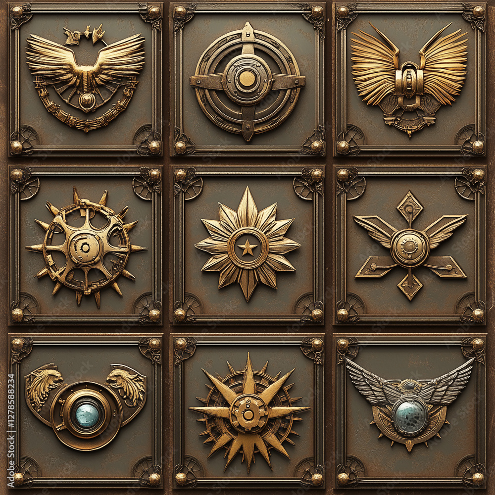 set of heraldic symbol design set of heraldic symbol design