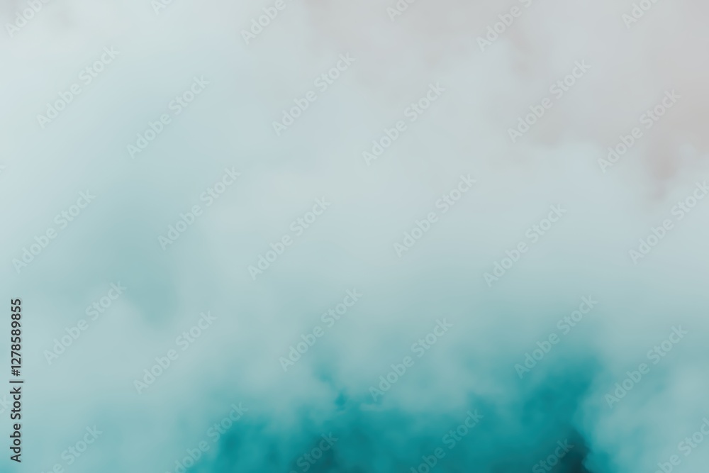 Obraz premium Soft teal and white misty cloud texture. Abstract dreamy background with a sense of depth