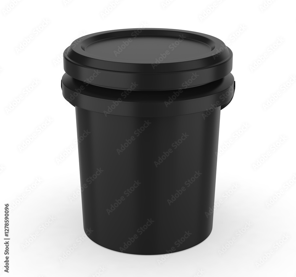 Blank plastic bucket for paint. Mockup Template. 3d illustration. Blank plastic bucket for paint. Mockup Template. 3d illustration.